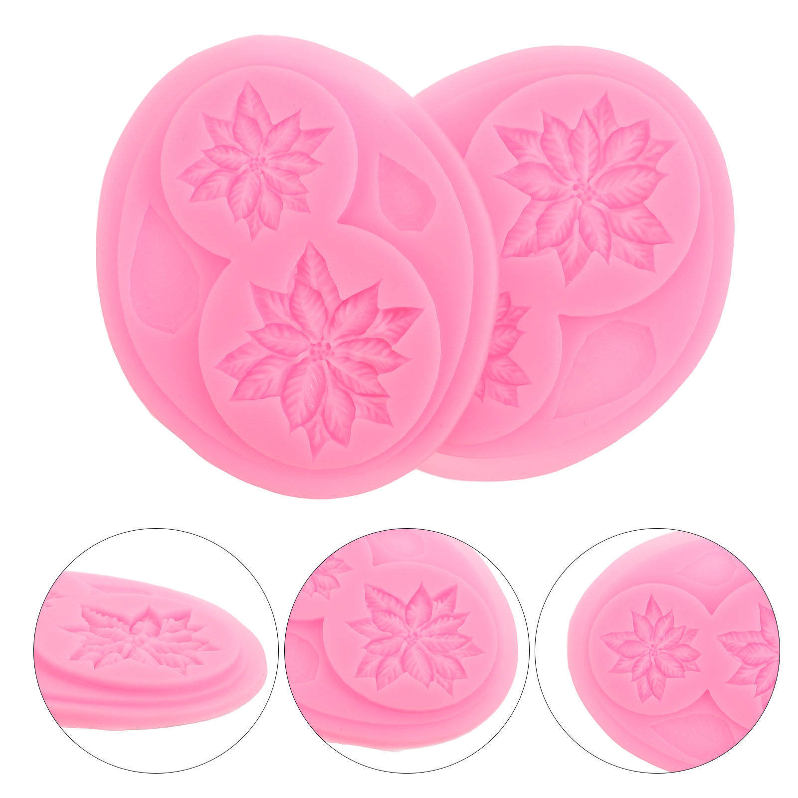 Soap Making Molds - قالبين السيليكونيين المزخرفين بالزهور لتزيين الكيك