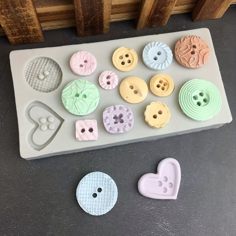 Soap Making Molds - قالب سيليكون على شكل أزرار، قالب