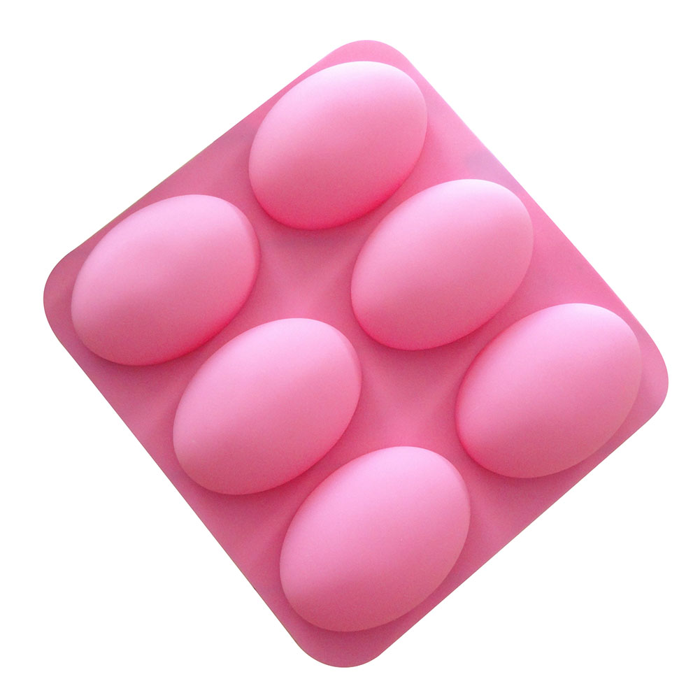 Soap Making Kit For Beginners - 6 تجاويف قالب صابون سيليكون بيضاوي