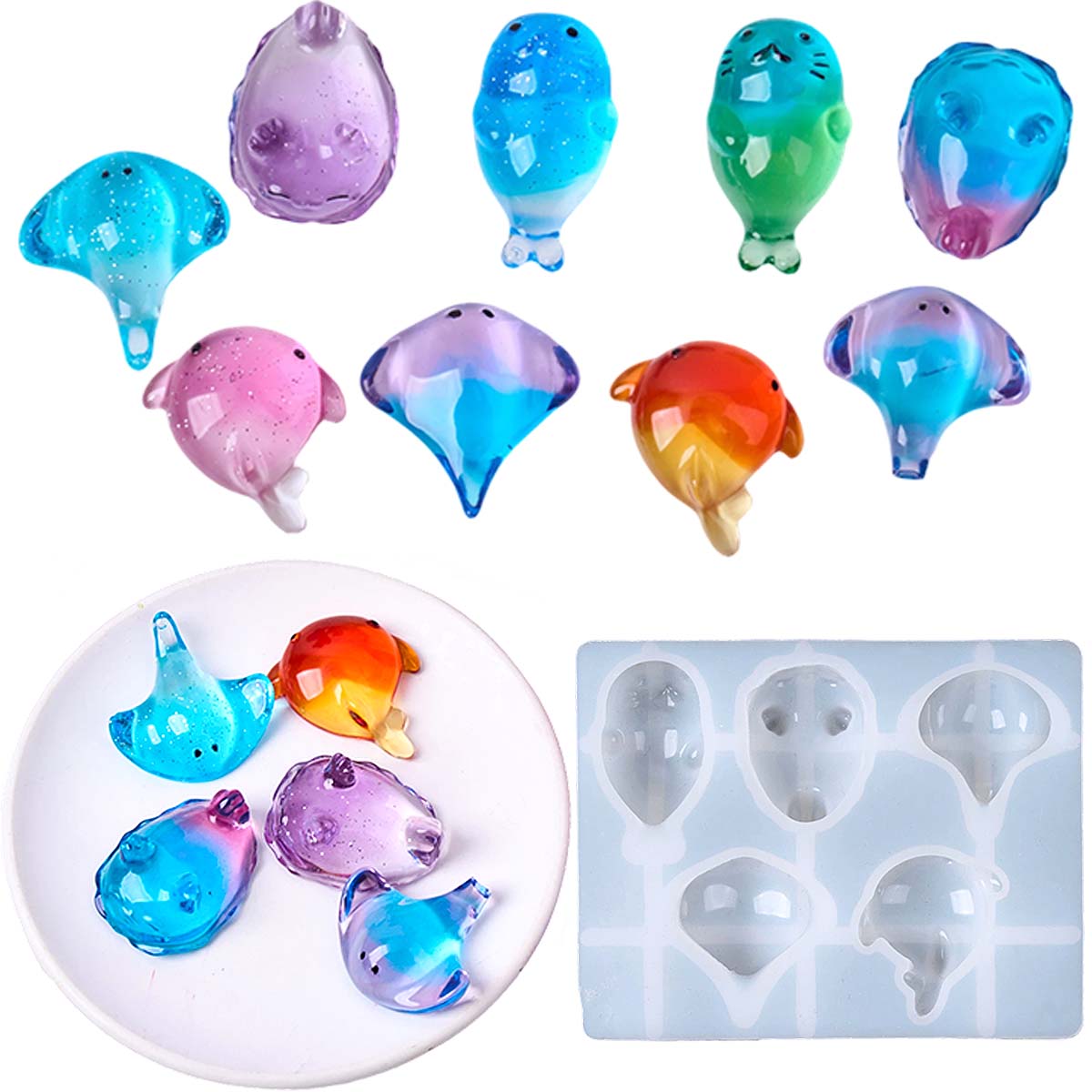 Soap Making Molds - قالب سيليكون ثلاثي الأبعاد بتصميم سمكة