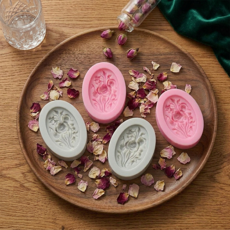 4 قوالب سيليكون على شكل زهرة،  - مراجعة Soap Making Molds وسعره